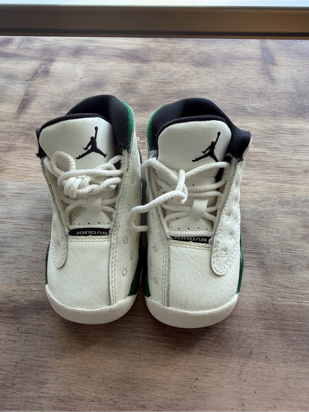 Jordan Kids White & Green Toddler Basketball Shoes